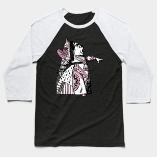 Queen of Hearts - Pink Baseball T-Shirt